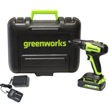Дрель-шуруповерт акк. Greenworks GD24DD35K2 с 1х2Ач, ЗУ, кейс