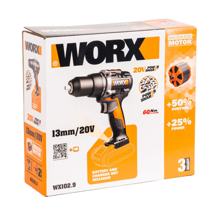 Дрель-шуруповерт аккумуляторная бесщёточная WORX WX102.9 — изображение 8