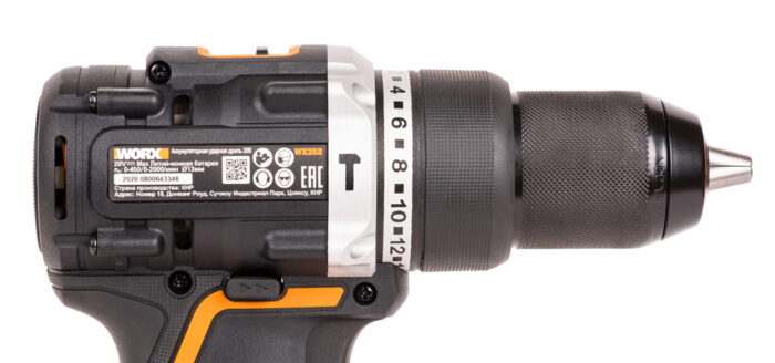 Дрель-шуруповерт ударная аккумуляторная WORX WX352 с 2Ач x2, ЗУ 2А, кейс — изображение 6